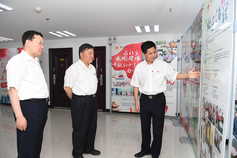 陈竺听取省红十字会工作情况汇报，省委常委、统战部部长尔肯江?吐拉洪陪同.jpg